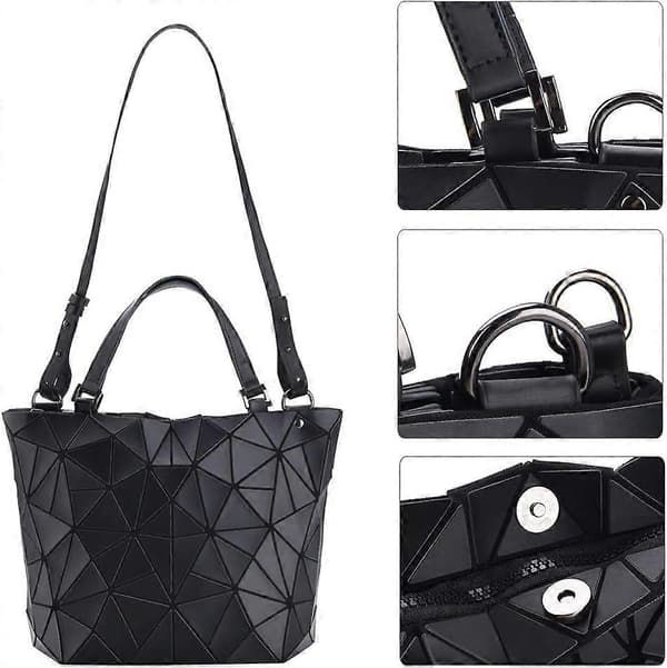 2025 Egnede Håndtasker Dame Geometrisk Taske Mat Sort Dame Taske Skuldertasker Crossbody Tasker til Kvinder (Mat Sort)