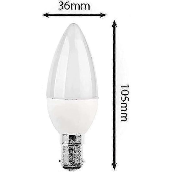 Förpackningar med B15 LED-lampor, 5 W glödlampa, 220 V 270 Lm, dagsljus 3000 K, B15 bajonettfattning, [energieffektivitetsklass A+].