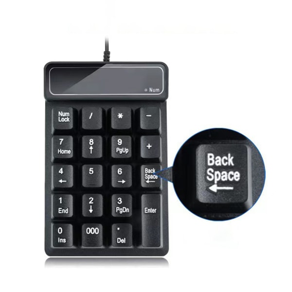 Litet USB trådbundet numeriskt tangentbord Numeriskt tangentbord med 19 tangenter Mini-bokföringstangentbord