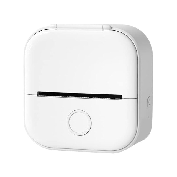 Mini lommeskriver, ny oppgradering, hurtigutskrift bærbar mini termisk skriver, trådløs Bluetooth fotoskriver (hvit)