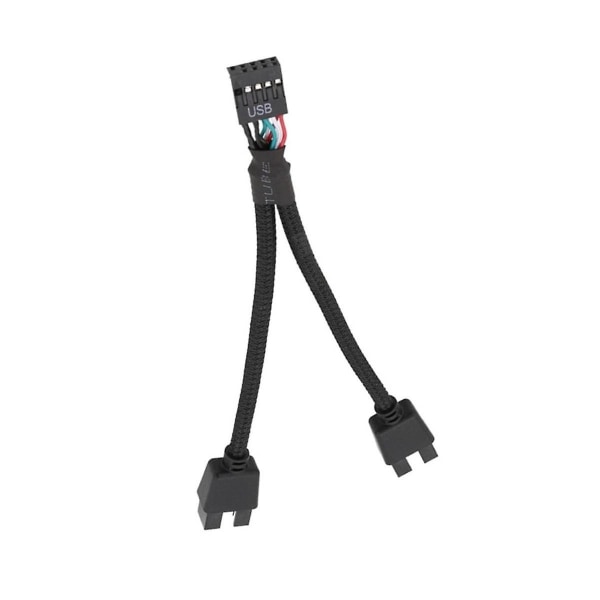 2 kpl tietokoneen emolevyn USB-jatkokaapeli 9-pin 1 naaras 2 uros Y-haaroitin ääni HD-jatkokaapeli PC DIY:lle