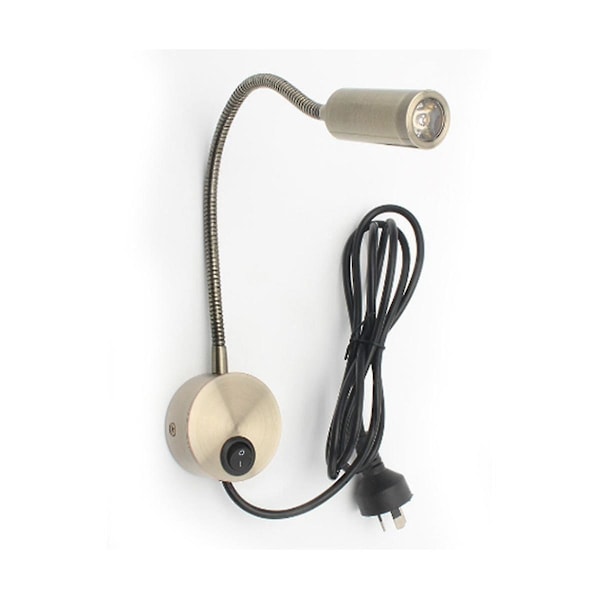Veggmontert leselampe Vegglampe Slange Sengelampe Bryterkontroll Minimalistisk stil Vegglampe (Gull