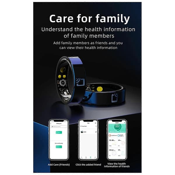 Smart Ring NFC Ring Hälsa Fitness Tracker Keramisk Hälsoring Sömnövervakning Puls Blodtryck
