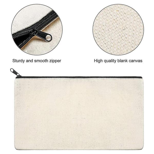 10 stk. Canvas Makeup Tasker Canvas Lynlås Pung Tasker Blyant Etui DIY Håndværk Tasker Til Rejser DIY Håndværk S