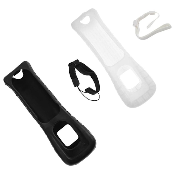 Silikonbeskyttelsesetui og håndleddsstropp kompatibel for Wii Remote Controller