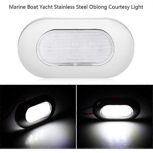 Båt Vanity Lys 12V Hvit LED Rektangulær Lampe i Rustfritt Stål for Dekkslys eller Trappebelysning