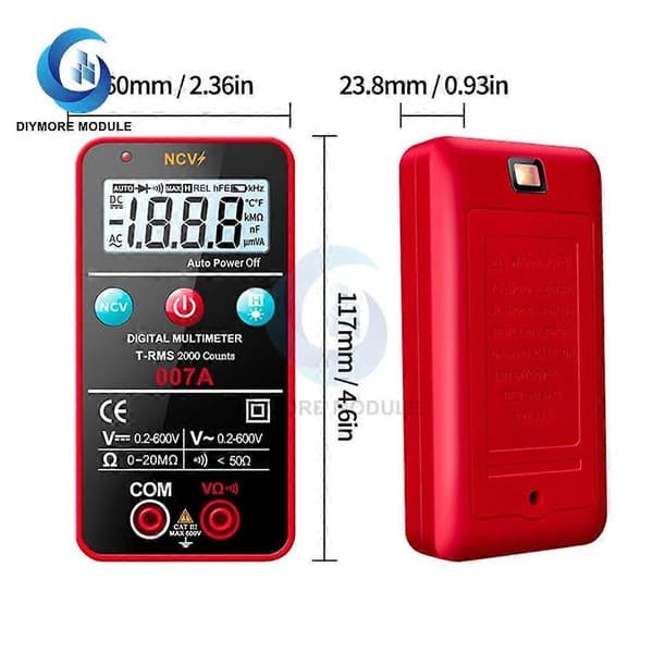 ANENG 007A Intelligent digital multimeter auto range AC DC digital multimeter tester Ohm kapacitans Hz spændingsmåler Begynder