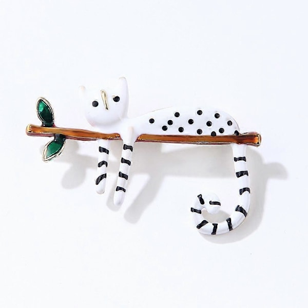 brocher til kvinder Kat Broche Nål Mode Dyre Smykker til Kvinder Piger 4.9*3CM HVID