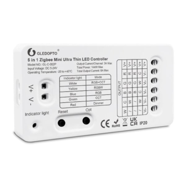 Zigbee 3.0 Dc5-24v Mini 5 In 1 Rgbcct/rgbw/rgb//dimmer Led Light Strip Controller for TV-bakgrunnsbelysning