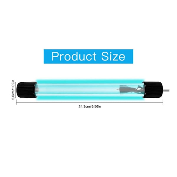 13W UV bakteriedræbende lampe, UVC sterilisator, nedsænkbar