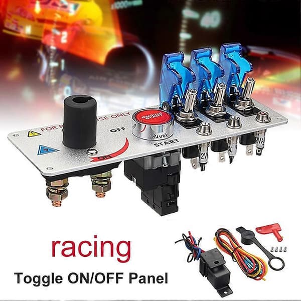 12V Auto LED Racing Bil Tænding Motor Start Til/Fra Trykknapkontaktpanel
