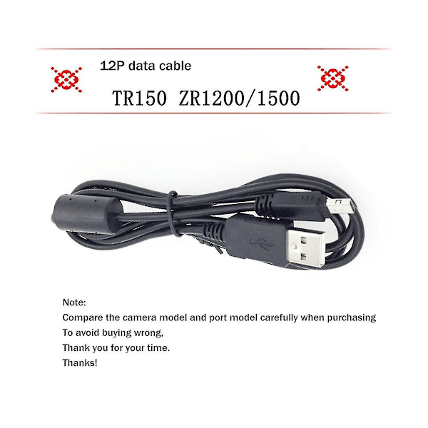 Usb-kabel for Exilim Ex-s10 Ex-s12 Ex-z80 Ex-z77 Ex-z2 Ex-z9 Ex-z90 Ex-z2000 Ex-z2200 Ex-z2300 Tr20