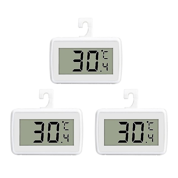 Digital Kyl-Fryskåpstermometer - LCD-Display, Hängande eller Stående - 3-pack