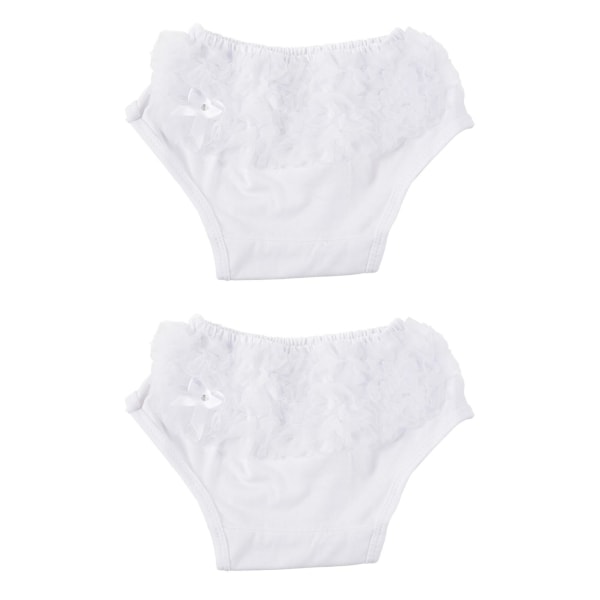 2x Valkoinen Baby Girl Ruffle Bloomers Alushousut Vaippa Cover S