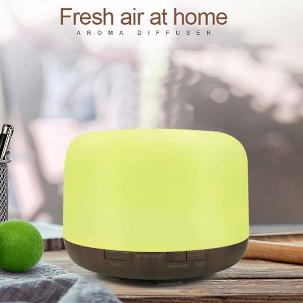 Hjemme Brødform Farverig Aroma Diffuser Kontor Varmt Lys Luftfugter 500ml