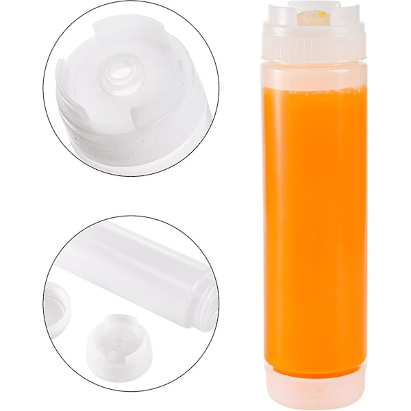 16oz plastflaske med klemme, matkvalitet gjenbrukbar klemmebeholder for ketchup, sennep, varm saus, grill, sauser - BPA-fri - tåler oppvaskmaskin 1 stk