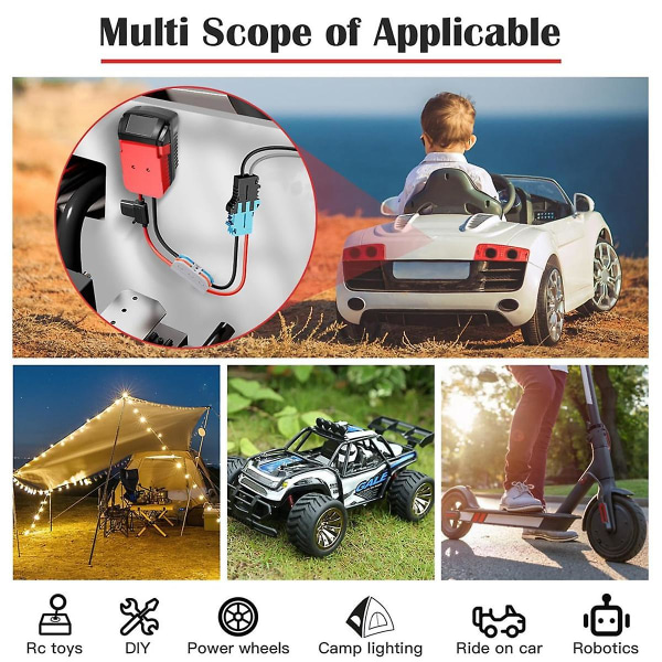 Power Wheels Adapter Til Batteri Adapter 18v ​​Power Wheels Batteri Converter Kit Med Sikring & Switch