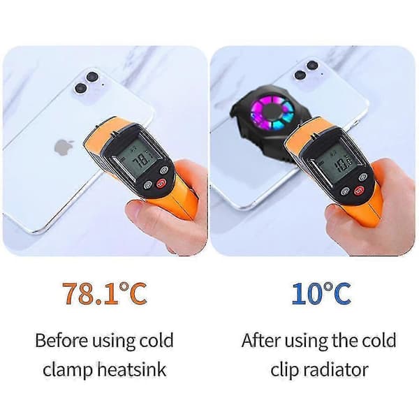 Universal Mobiltelefon Mini Køleventilator Radiator Turbo Køler, sort