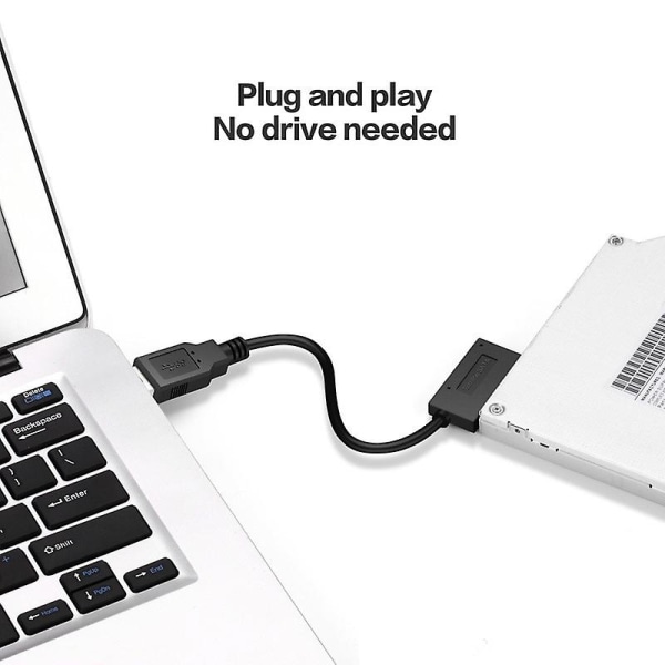 Nyaste Usb 2.0 till Mini Sata Ii 7+6 13-stifts Adapterkonverteringskabel för Laptop Dvd/cd-Rom