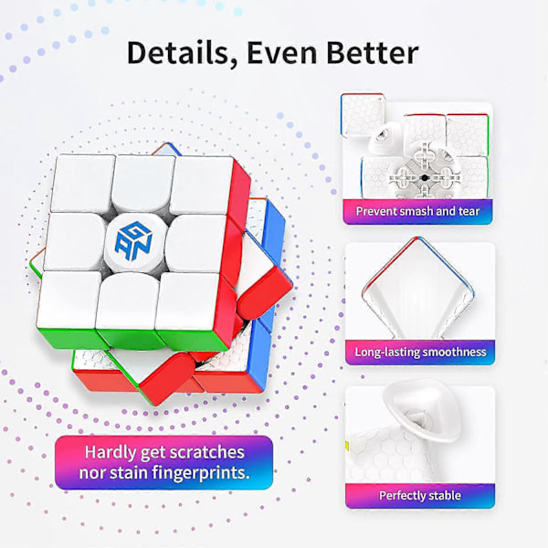 Gan11 M, 3x3 Magnetisk Speed Cube Stickerless Magic Cube Stickerless Cube Frosted Overflade