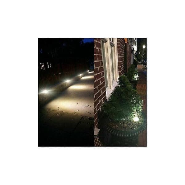 Sæt med 6 solcelle LED spotlights indbygget i jorden - Rund - Diameter: 85 mm - Udvendig resistent over for basen - Front i rustfrit stål - 6 solcellelamper