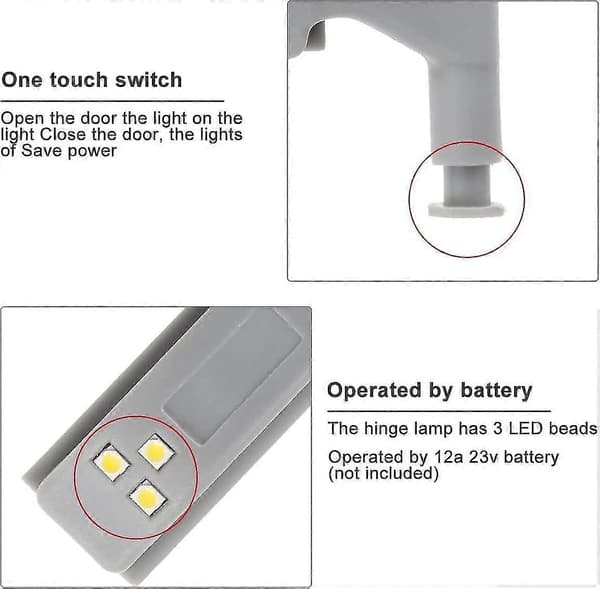 10 stk. Universal Hengsel LED Sensor Lys Skap Garderobe Nattlys