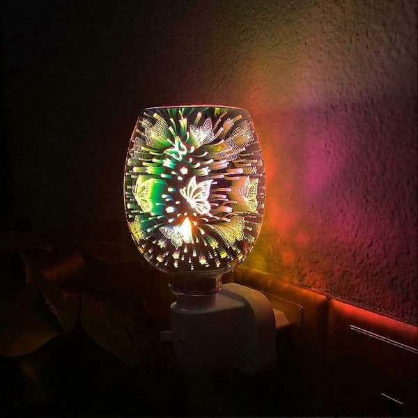 Elektrisk Plug-in LED Aroma Diffuser Lampe Voks Smelte Olie Brænder - EU Stik