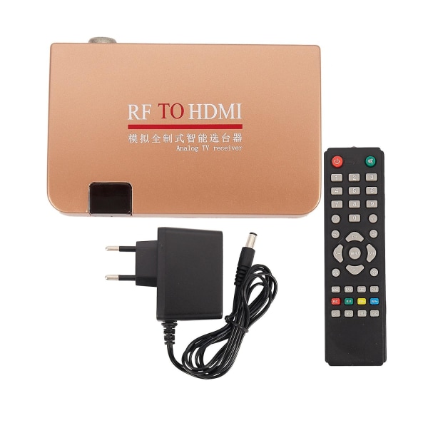 RF til HDMI-kompatibel-kompatibel konverteradapter Analog modtager Analog TV-boks Digitalboks Fjernbetjening EU-stik