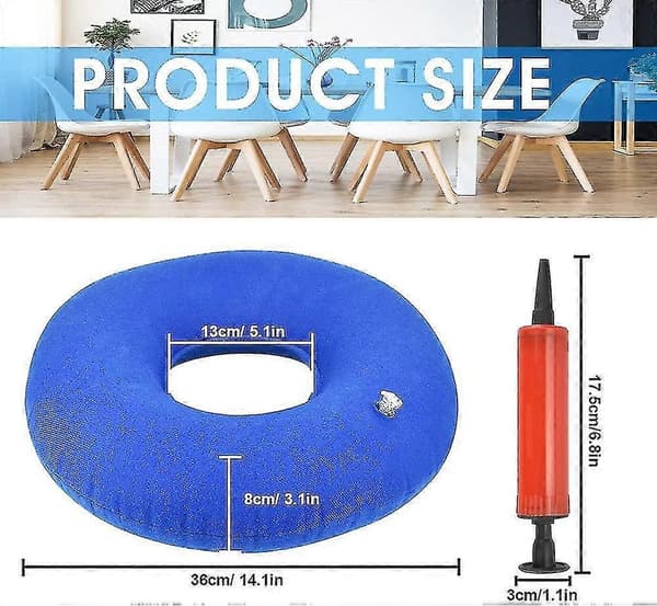 2 Stykker Oppustelig Siddepude Ortopædisk Oppustelig Ringpude Donut Pude Med 2 P
