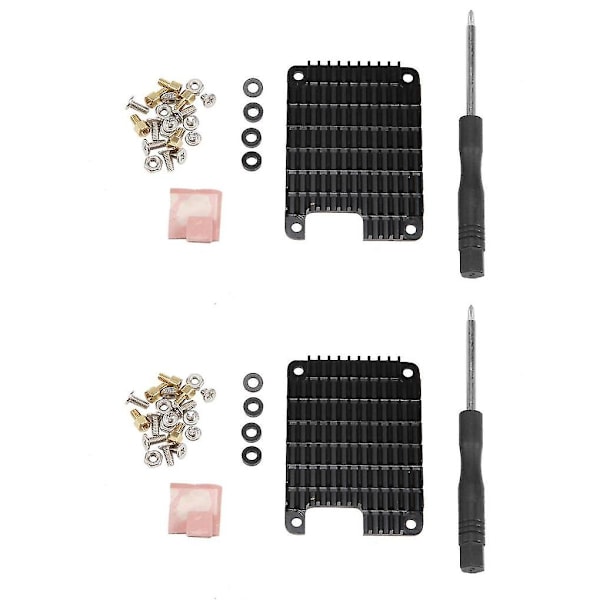 2 sæt køleplade aluminium radiator kølefinne til CM4 Compute Module 4 CPU køleplade med termisk