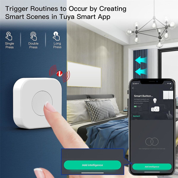 Tuya Zigbee Trådløs Minibryter En-knapps Trykknappkontroll Scene Smart Fjernkontroll Hjem Aut