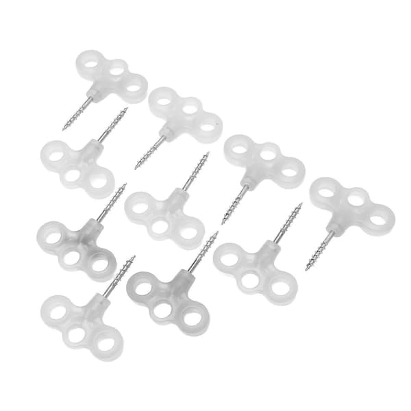 10 stk. selvlysende teltplugger for camping, ABS 3-hulls skrue spiral hage bakkeankerplugger