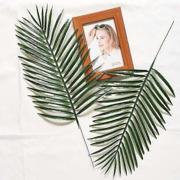 12-pack Konstgjorda Palmblad Växter Falska Palmblad Tropiska Stora Palmblad Grönska Växt För Blad Hawaiian Party Djungelparty Stora Palmblad