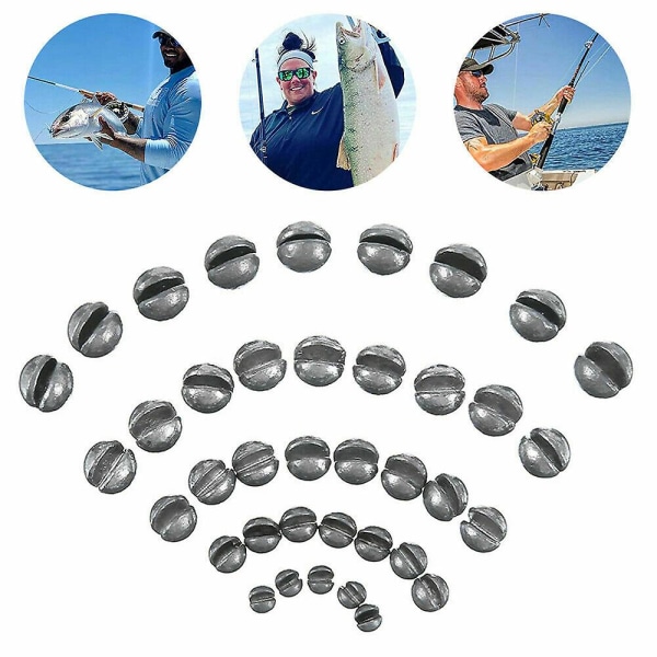 Fiskeri Open Bite Blylod Split Shot Vægte Sæt Fiskekroge Runde Lodder Hjælpefiskegrej Tilbehør