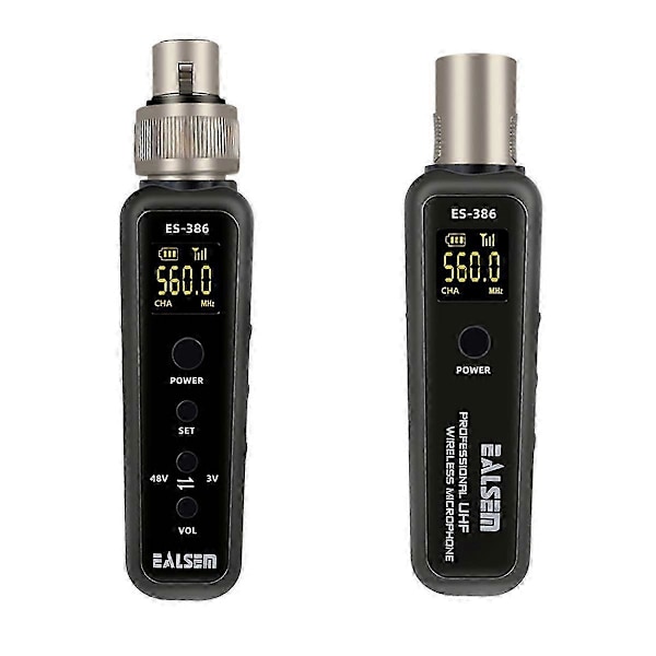 UHF Trådløs Mikrofonkonverter XLR Sender Modtager Mikrofon Trådløst System kompatibelt med Dynamisk Mikrofon 540-590MHz
