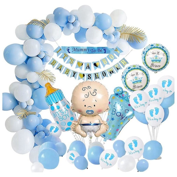 Baby Shower Decorations Boy, Baby Shower sininen set, pojalle