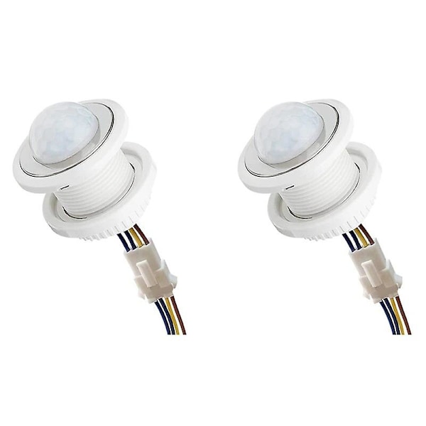2x Mini Bevægelsessensor Lyskontakt 110-220v Pir Sensor Smart Detektion Tidsforsinkelse Justerbar Infrarød Induktion Detektor