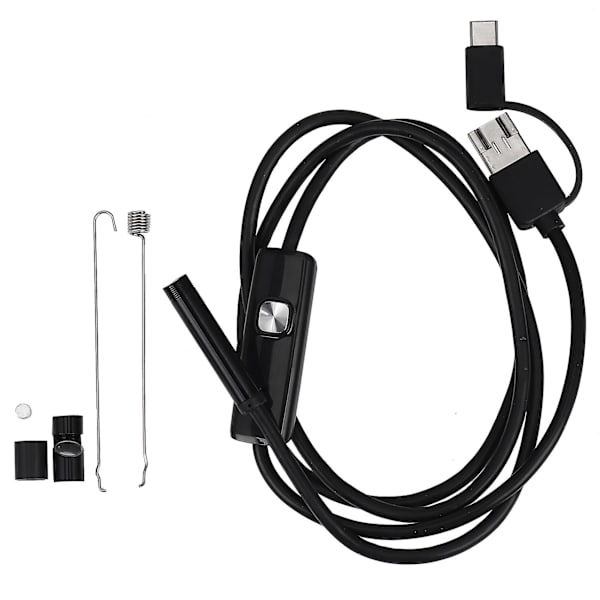 3-i-1 Inspektionskamera med boreskop, inbyggda 6 LED-lampor, IP67 vattentät, USB typ-C endoskop för Android