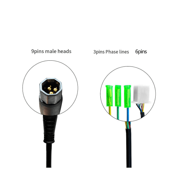 Ebike 9-stifts Motorhane Förlängningskabel Konverteringsledning Vattentät Ebike Motorkabel Elcykel Ac