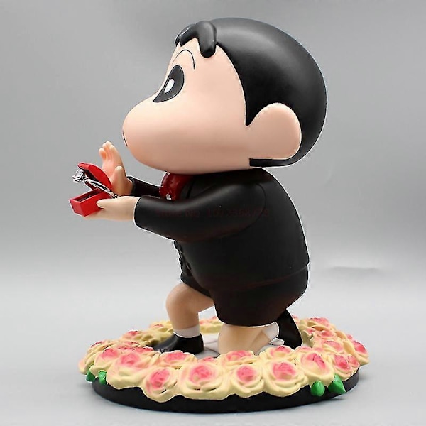 Anime 19cm Crayon Shin-chan Figur Kawaii Frieri-förslag Crayon Shin-chan Periferi-serie Modellbil Dock Samling Dekoration
