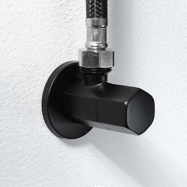 Sort avstengningsventil Vinkelkran Messing Diverterventil Toalettventil Dusjhodekontakt Solid Messingbeslag Krantilbehør