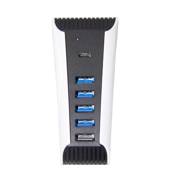 6-i-1 USB-hub for spillkonsoll 5 USB A + 1 USB C-porter USB-splitterhub Høyhastighetsadapter for