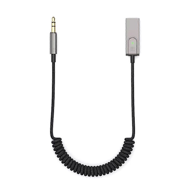 Bluetooth 5.1 AUX Biladapter USB til 3.5mm Jack Dongle Kabel Håndfri Bil Trådløs Bil Bluetooth Tr
