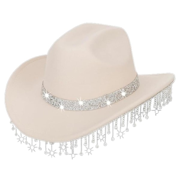 Hatt for Bachelorette Party - Kvinnehatt, Nattklubb, Cowboyhatt, Western Cowgirl, Bredbremmet Hatt