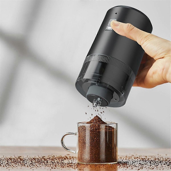 Elektrisk Kaffekvern Elektrisk Bønnekvern Kaffemaskin Bærbar Oppladbar Kvern Kjøkkenverktøy (Svart)