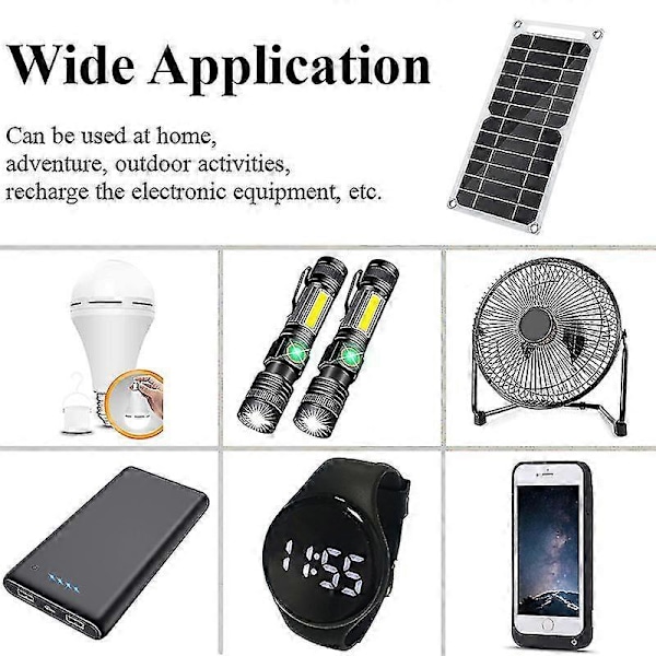 5v6w Solcellepanel USB Utendørs Vanntett Fottur Camping Bærbar Batteri Power Bank - SFYGV