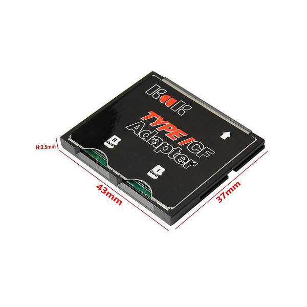 Minneskortadapter Dual Port Sdhc Sdxc Tf till Cf-kortadapter för kamera typ I-kortkonverterare