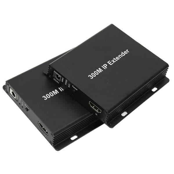 300M IP Extender HD 1080P HD Multimedia Interface Over CAT5e/6/7 Direkte 1 til 1 Extender IP Sender Mottaker 100?240V EU Plugg