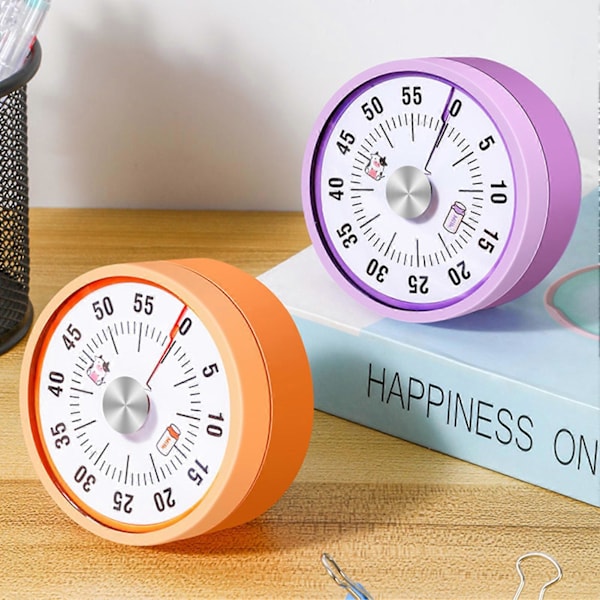 Visuel Nedtællingstimer til Klasseværelset - Lydløs Magnetisk Køkkentimer - 60 Minutters Overstørrelse Timer med Valgfrie Alarmtilstande til Børn og Voksne
