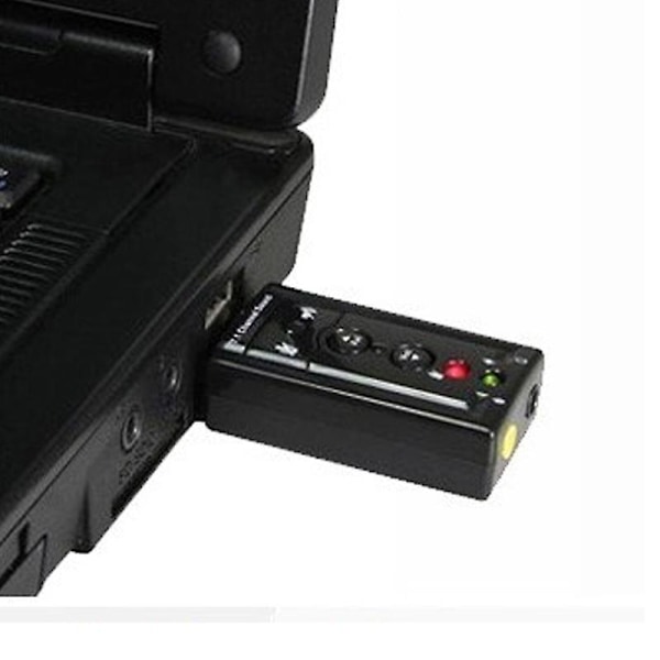 7.1 Äänikortti 3D Stereo USB Audio Adapteri 3.5mm Liittimelle Ulkoinen Äänikortti Windows Xp/2000/vista/7 Kannettavalle Tietokoneelle